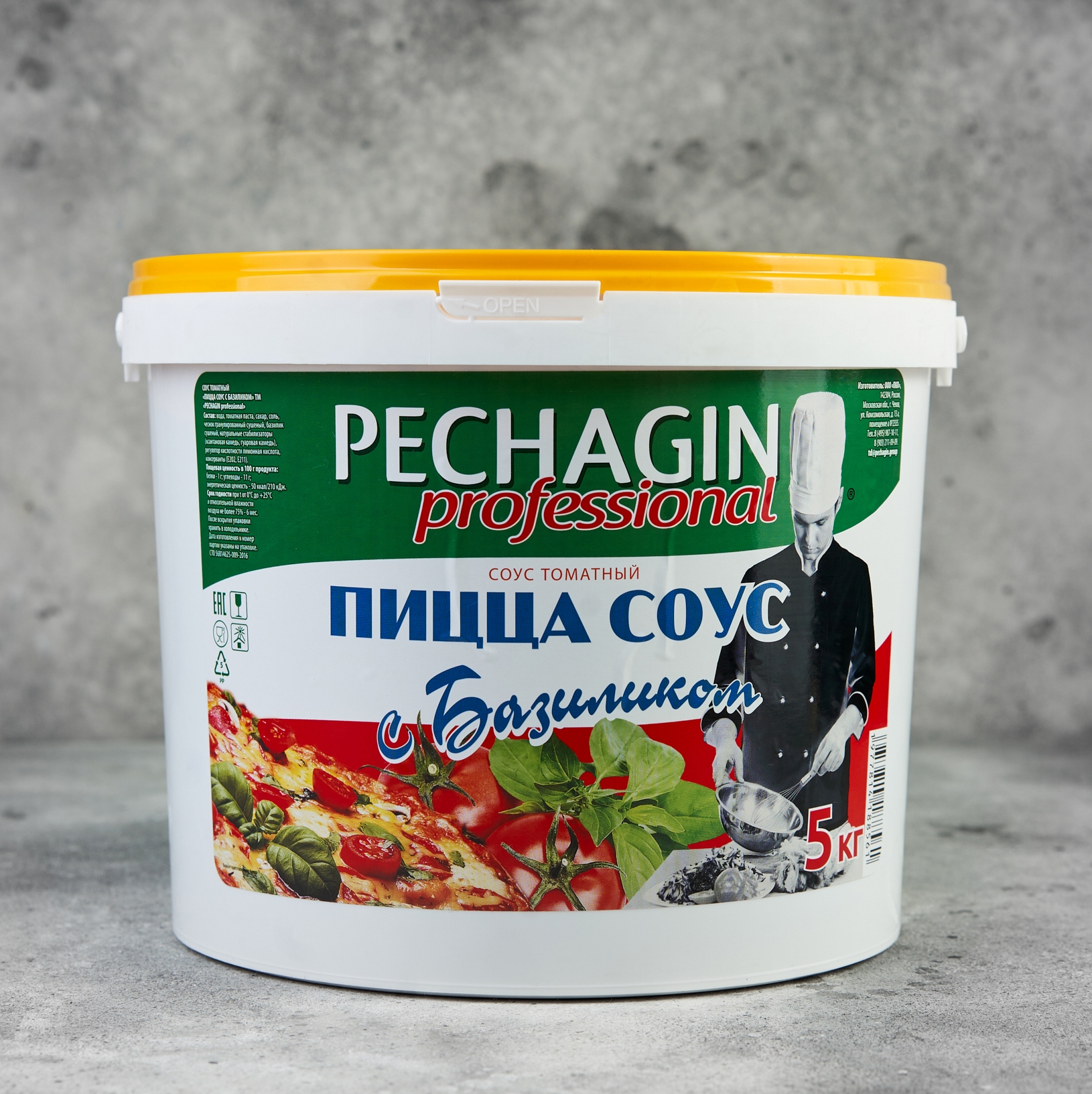 Соус томатный "Пицца соус" с базиликом Pechagin professional ВЕДРО 5 кг