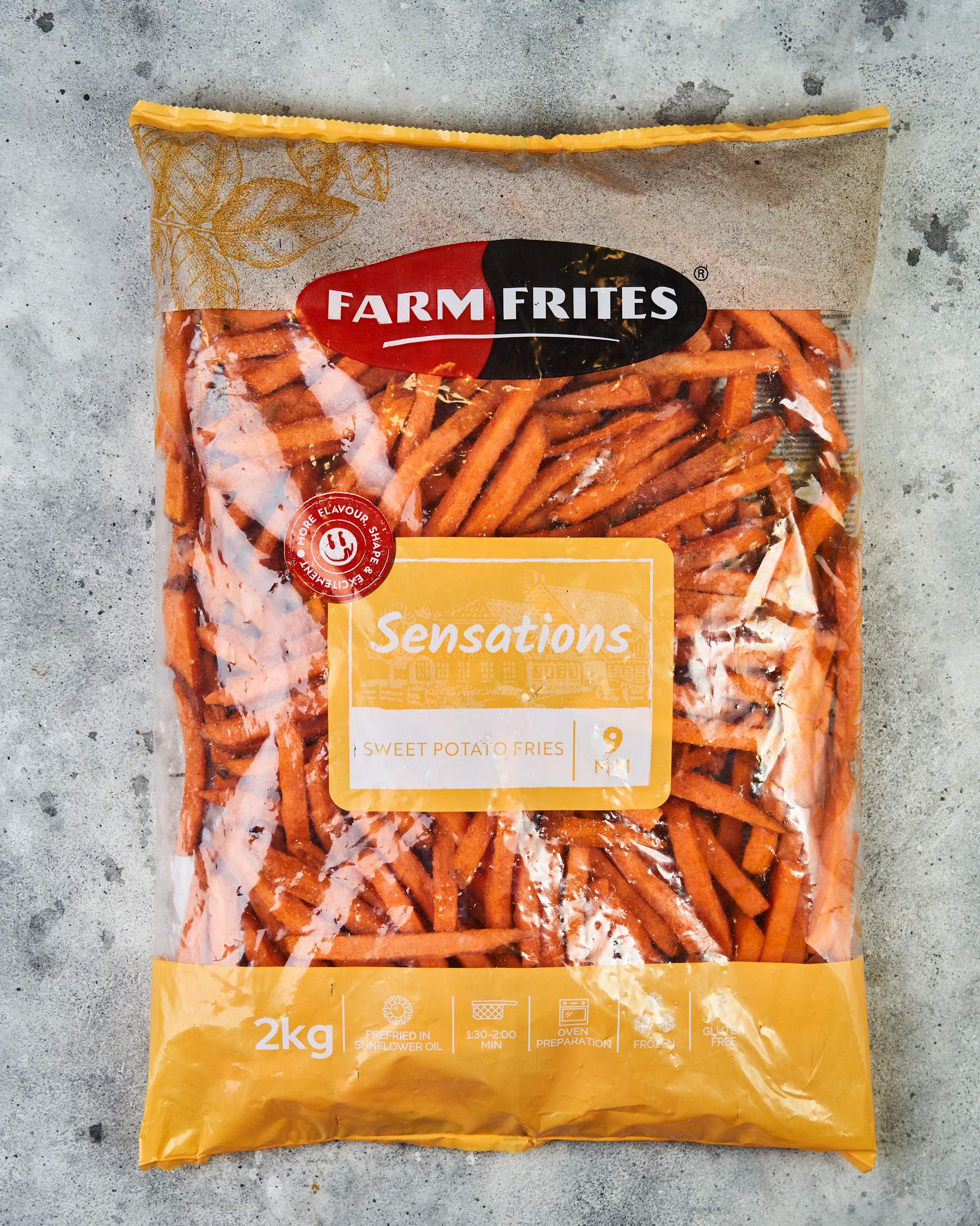 Сладкий картофель Батат 9мм Farm Frites заморож 2,0 кг